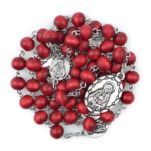 일곱 슬픔 채플 묵주 목걸이 장미 향기 향수 슬픈 어머니 채플렛의 나무 묵주 - Product Image 2