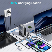 2025 caliente 600W GaN cargador rápido 8 puertos USB C tipo C estación de carga rápida PD3.1 adaptadores para iPhone 16 15 Samsung Xiaomi Huawei