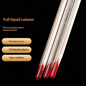 Thermomètres à eau en gros certifiés à l'alcool, avec liquide rouge et tige en verre, pour impression, cuisson et peinture, fonctionnalités 0-100 - Product Image 2