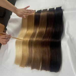 Nouvelles extensions de cheveux humains vierges européennes à fixer par ruban adhésif, 100% naturelles, 24 blondes, cuticules alignées, ruban adhésif pour décoloration et teinture - Product Image 2