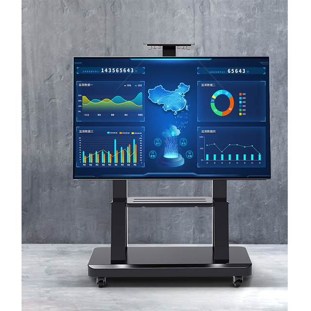 Universal LED LCD Flat Panel Screens TV Trolley Height Adjustable 32" to 75" Mobile TV Bracket Floor Stands Rolling Tv Carts