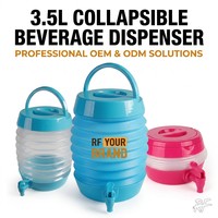 Distributeur de boissons portable en plastique de 3,5 L, en PP de qualité alimentaire, rafraîchisseur de jus, réservoir d'eau pour fêtes estivales à la piscine, OEM ODM