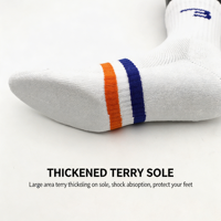 Chaussettes de sport en coton 70% pour badminton et tennis de table, semelle en tissu éponge respirante, antibactériennes, chaussettes d'entraînement athlétiques, OEM ODM