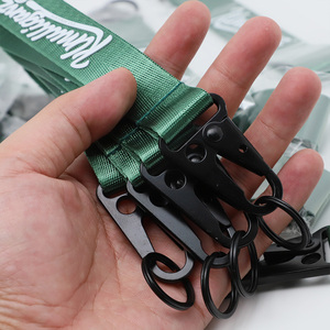 Lbr tùy chỉnh vải Keychain 3D lụa Màn hình in ấn logo Nylon vải dây ngắn với Carabiners - Product Image 4