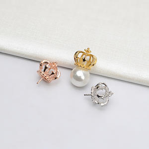 Colgante de Corona Tridimensional de Plata Han S925 con Cadena de Perlas Huecas Simple para Clavícula, Colgantes y Dijes de Perlas para Mujer - Product Image 2