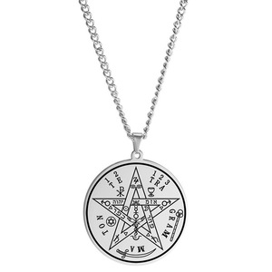 Collier en acier inoxydable pour hommes et femmes, hip-hop, western, étoile à cinq branches, <span class=keywords><strong>sceau</strong></span> <span class=keywords><strong>de</strong></span> <span class=keywords><strong>Salomon</strong></span>, amulette <span class=keywords><strong>de</strong></span> Kabbalah. - Product Image 3