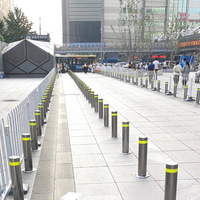 Poteaux de signalisation routière fixes Luxi en acier inoxydable, réfléchissants, anti-collision, bloquant les véhicules, à remplir d'eau
