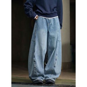 High Street Wear Boys & Men's Women's Vintage Medium Wash Mid Waist Straight Cotton Denim <b>Jeans</b> - Product Image 5