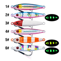 Señuelo de Pesca Metálico WildTrek 7-100g, 4-9.5cm, Hundimiento Rápido, Cebo Duro 10 # -20 #   Anzuelo Luminoso de 6 Colores para Pesca Lenta de Salmón y Lucio en Río