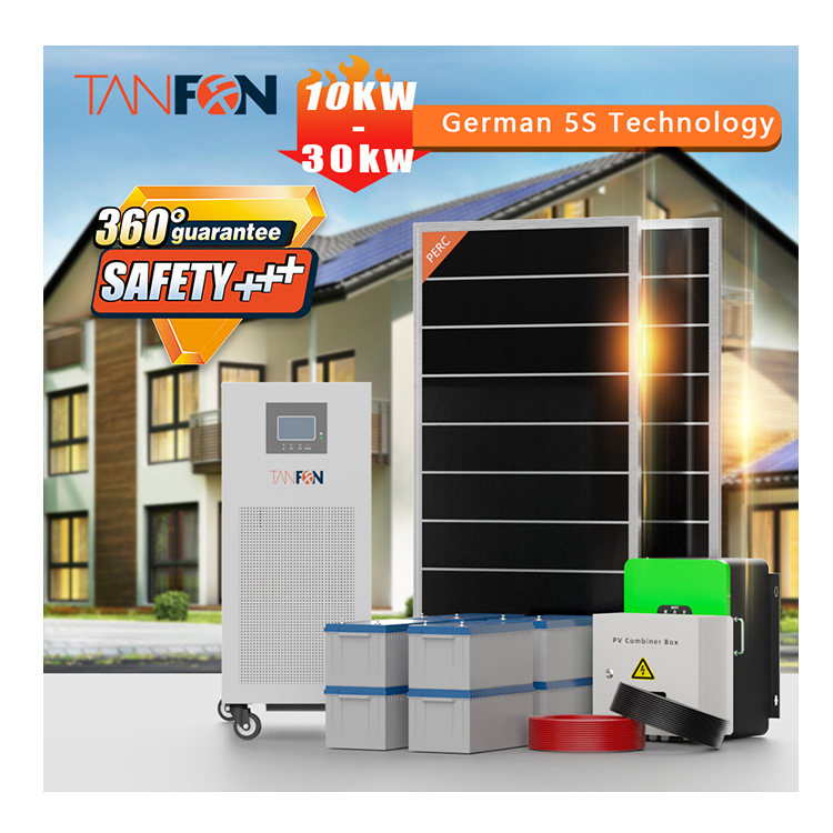 10kw 20kw 30kw Солнечная система для дома pv панели набор неэлектрифицированная Солнечная энергия Гибридный 3 фазы солнечный генератор с сенсорной панелью полный комплект