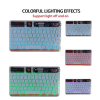 Keyboard Nirkabel BT TASSO 78 Tombol Scissor RGB Backlit Ergonomis Plastik Ultra Tipis Isi Ulang dengan Touchpad untuk Laptop/Tablet