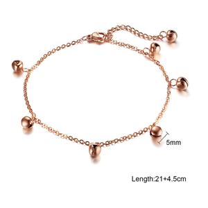 उच्च गुणवत्ता ठीक फैशन गहने क्यूबा लिंक 316L सर्जिकल इस्पात गैर धूमिल मुक्त प्यारा घंटी बच्चा पतली सोने पायल के लिए बच्चे - Product Image 2