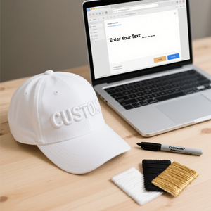 企业促销可定制6面板爸爸帽子，带3D刺绣标志弯曲边缘棒球帽 - Product Image 4