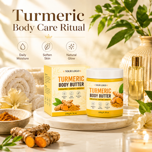 Burro Corpo Naturale Biologico alla Curcuma OEM/ODM per Idratazione, Sbiancamento e Schiarimento del Viso e del Corpo per Donne, Adatto a Tutti i Tipi di Pelle - Product Image 4