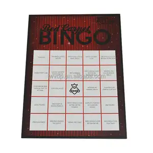 Tablero de bingo de fábrica, juego de bingo con número personalizado imprimible, juego de recreación, rompecabezas, tarjeta de bingo educativa