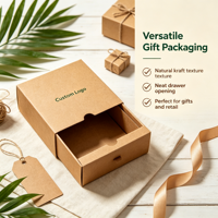Boîte cadeau kraft personnalisée polyvalente, acceptant les commandes d'échantillons, boîte rigide recyclable pour emballage cadeau multi-usages