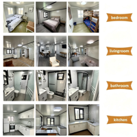 Villa préfabriquée mobile de luxe 20 pieds 40 pieds, conteneur extensible portable 40 pieds, 2 3 4 5 chambres, villa pliable préfabriquée
