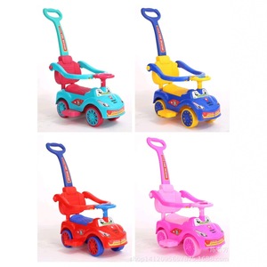 Pink Cartoon Push Walker Toy Car For Toddlers 1-3 Years Musical Ride On Vehicle With Steering Wheel And Handle - Product Image 5