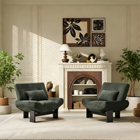 Fauteuil paresseux individuel en bois de style mi-siècle, luxe léger, pour salon et balcon, avec éponge haute densité