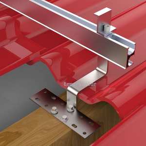Système de montage solaire pour toit avec <span class=keywords><strong>crochet</strong></span> de canal de jambe de force d'<span class=keywords><strong>ancrage</strong></span> anodisé en T pour support de toit en tuiles et rail - Product Image 2