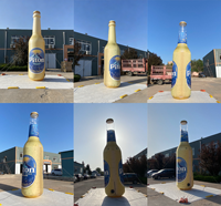 Bouteille de bière gonflable géante avec impression UV personnalisée Conception hermétique Matériau PVC Modèle 6m pour promotion d'événement