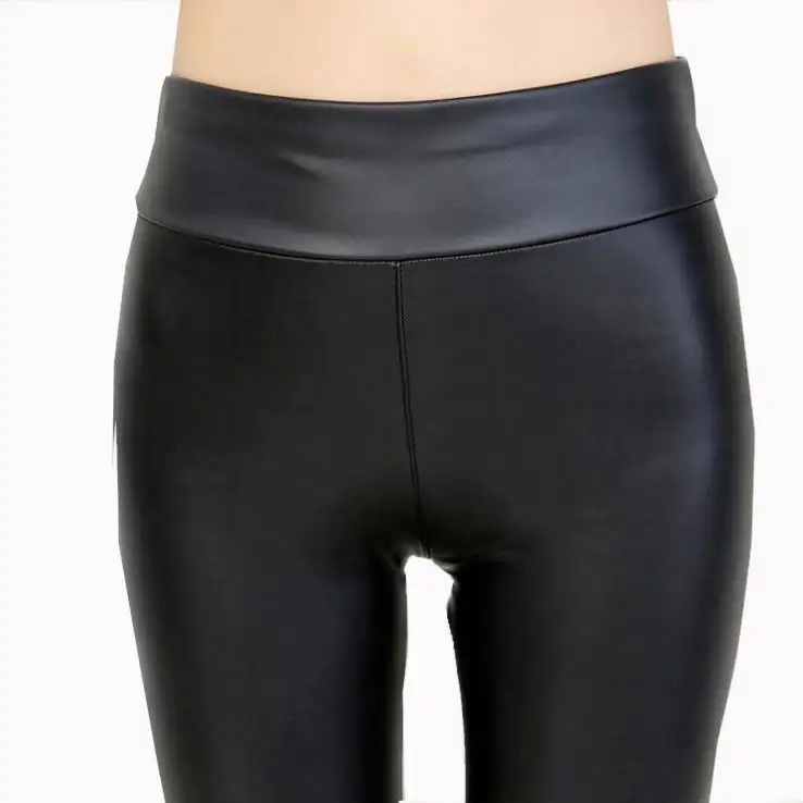 New Women Fashion PU Leather Legging Stretch Skinny Leggings tight black leather pants