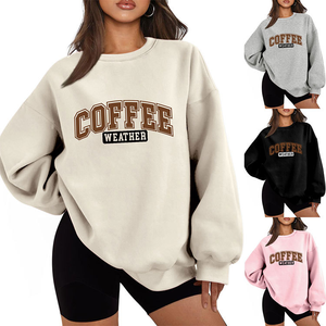 <span class=keywords><strong>Sweat</strong></span>-shirt <span class=keywords><strong>vintage</strong></span> imprimé brodé personnalisé pour femmes, en polycoton doux, col rond, pull ample, épaules tombantes, streetwear - Product Image 1