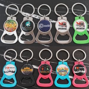 Diseño de fábrica, logotipo personalizado de la empresa, nombre, sublimación, recuerdo, Abrebotellas de Metal epoxi, llavero, barra de cerveza, llavero - Product Image 1