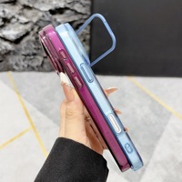 Coque de téléphone transparente en TPU PC avec support métallique pour appareil photo et pare-chocs en acrylique pour iPhone 18 17 16 15 Pro Max Air Plus