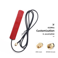 Antenne LoRa à profil bas 433 MHz à gain élevé 5 dBi longue portée avec montage adhésif et câble RG174 connecteur SMA mâle