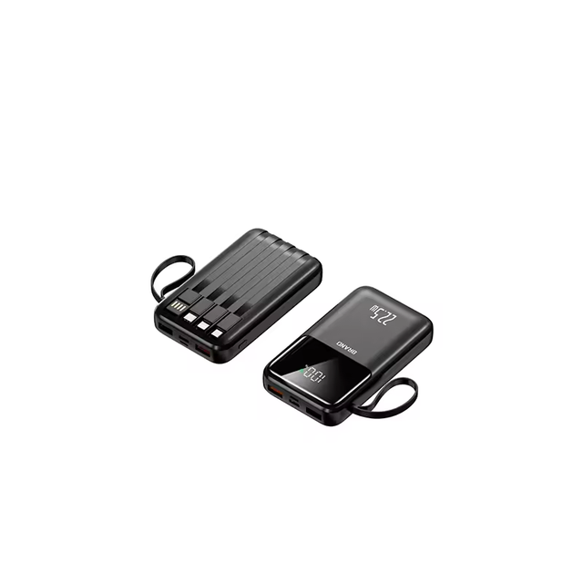 PD 22.5W Portable Power Bank LED Display 10000mAh USB-A/USB-C Micro USB/A Type-C Built-in Cable Power Bank Station