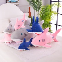 Peluche Requin Super Douce en Coton, Coussin Doux Dessin Animé Thème Océan, Cadeau d'Anniversaire, Peluche Courte Anti-Stress, Vente en Gros