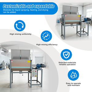 Mesin Pencampur <span class=keywords><strong>Horizontal</strong></span> <span class=keywords><strong>Ribbon</strong></span> <span class=keywords><strong>Mixer</strong></span> untuk Bubuk Minuman Cokelat Kopi Protein Kedelai Teh Susu - Product Image 2