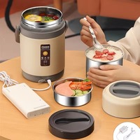 Boîte à lunch chauffante électrique en acier inoxydable pour réchauffer les aliments Boîte à lunch Bento Conteneur USB pour aliments chauds Boîtes thermiques