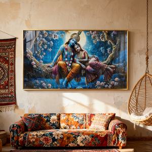 Pintura al Óleo Personalizada al por Mayor de Pareja India, Decoración para el Hogar, Nueva Pintura de Pared para Dormitorio, Sala de Estar, Pintura de Porcelana de Cristal - Product Image 2