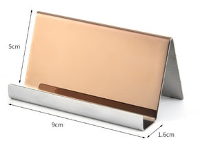High-End Edelstahl Visitenkarte halter Ständer 4 Farbe Desktop Tisch Organizer <span class=keywords><strong>Business</strong></span> Display Rack Blech bearbeitung - Product Image 6