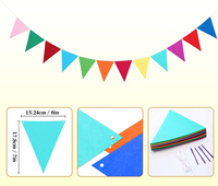 Guirlande de fête personnalisée en feutre polyester arc-en-ciel assemblée, écologique, durable, réutilisable et lavable, pour joyeux anniversaire