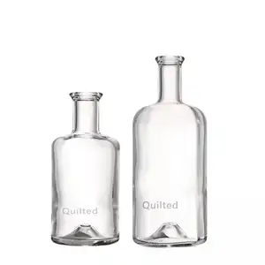 High Quality 375mm 750ml Punt Bottom Gin Whisky Vodka Tequila Bottles Glass With Corks