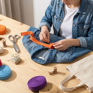 Sangles en polyester 100% écologiques de qualité supérieure, à motifs chevrons, rayures, marguerites, zèbres et <span class=keywords><strong>pois</strong></span>, 25mm, 38mm, 50mm, robustes, pour sacs américains - Product Image 5