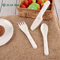 Hete Aanbieding Wegwerp Ecologisch 100% Biologisch Afbreekbaar Suikerriet Bagasse Messen Vorken Lepels Bestek voor Hotels & Kamperen Voedselveilig