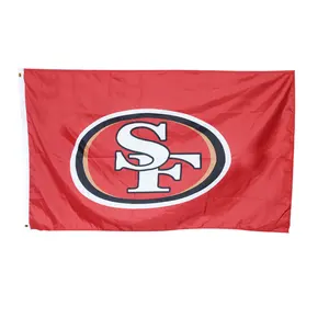 Wholesale High Quality Polyester Custom Made Digital Printing NFL Flags San Francisco 49ers Flags, Banners
