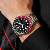 Montre de plongée pour homme à quartz, bracelet en acier inoxydable, cadran noir, aiguilles lumineuses, affichage de la date, montre sport et affaires