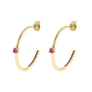 ต่างหูเพชรหลากสีรูปตัว C ชุบทอง 18k ยี่ห้อ ROXI Fashion สำหรับผู้หญิง - Product Image 3
