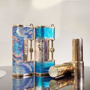 Tube de Rouge à Lèvres en Satin Style National, Emballage de Type Pression, Tube Vide pour <span class=keywords><strong>Baume</strong></span> à Lèvres de 3,5g à Remplissage Direct, Design Élégant - Product Image 1