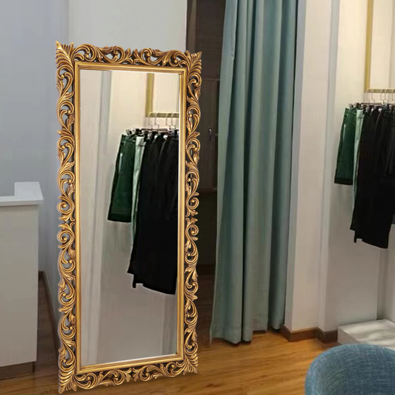 Carved Flower Frame Mirror - Stylish Full Length Dressing Mirror