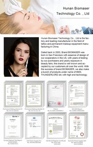 Machine de micropigmentation Biomaser pour maquillage permanent, pistolet à tatouer pour sourcils, certifiée CE, en aluminium noir et argent - Product Image 5