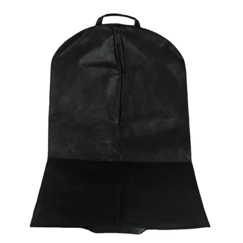 पीपी गैर बुने हुए कपड़े के साथ लक्जरी ड्रेस कवर परिधान सूट बैग पर उच्च गुणवत्ता वाले अपने ब्रांड लोगो मुद्रण