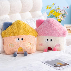 Bantal mewah katun PP bentuk rumah kreatif, dengan lapisan jaring penghilang stres Set selimut bantal 2 dalam 1 (Dicuci) untuk dekorasi rumah - Product Image 3