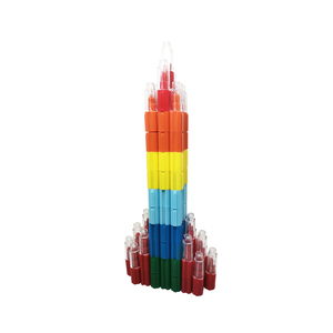 Ensemble de crayons de couleur en plastique pour enfants, mini crayons empilables en gros - Product Image 2