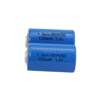 Baterai Premium 3.6V LiSoCl2 ER14250 1200mAh 1/2 AA untuk Meter Air dengan Garansi 10 Tahun, 6000 Siklus, Pemutus Daya 2.0V